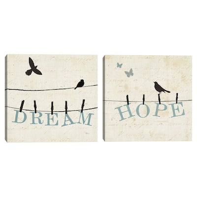 Bird Talk I & IV Canvas Art Prints