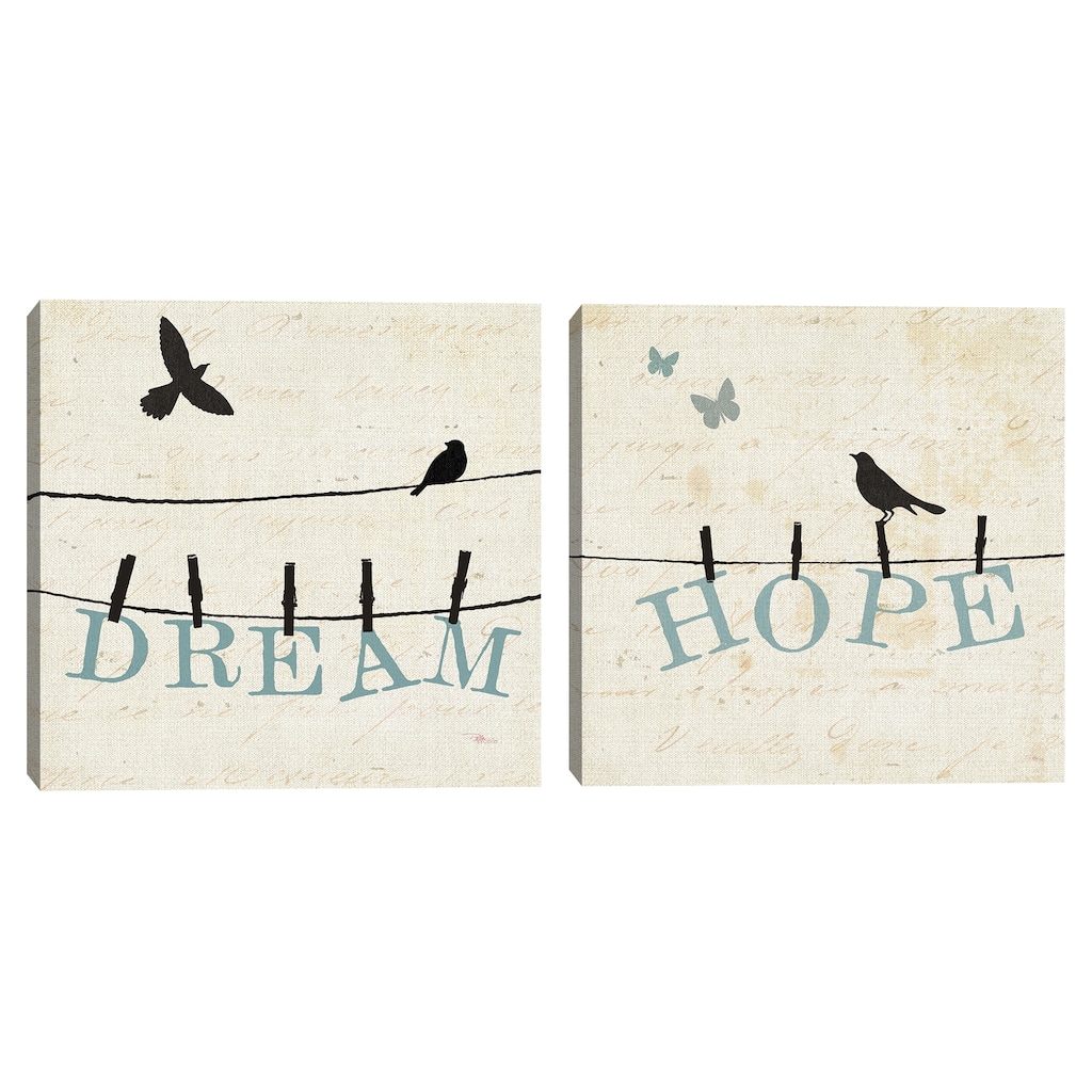 Bird Talk I & IV Canvas Art Prints