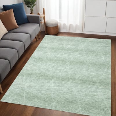 Mujep Power Loomed Distressed Geometric Modern Non Skid Stain Resistant Area Rug By HomeRoots
