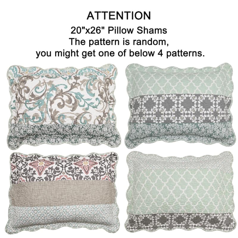9-pc. Cal King Printed Striped Microfiber Blend Bed Coverlet Set