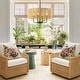 preview thumbnail 4 of 8, 4 - Light Coastal Hand-woven Drum Chandelier - 19.7 in. W x 90.6 in. H