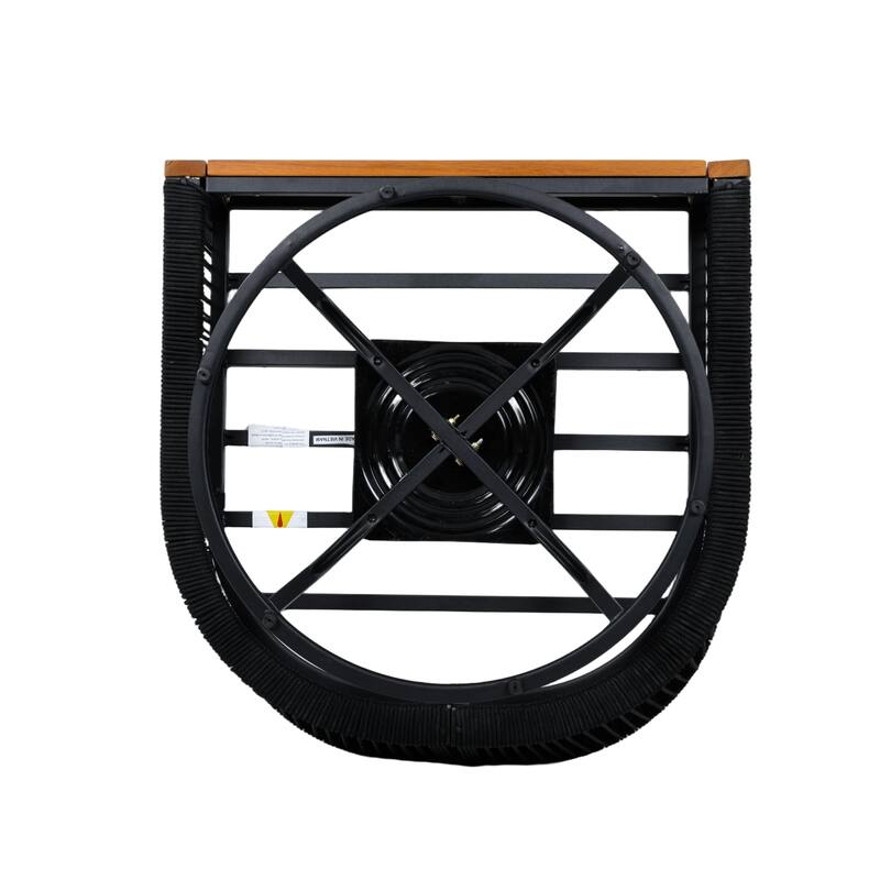 Christopher Knight Home - Modern 2-Piece Outdoor Acacia Wood Swivel Chair with Rope Design