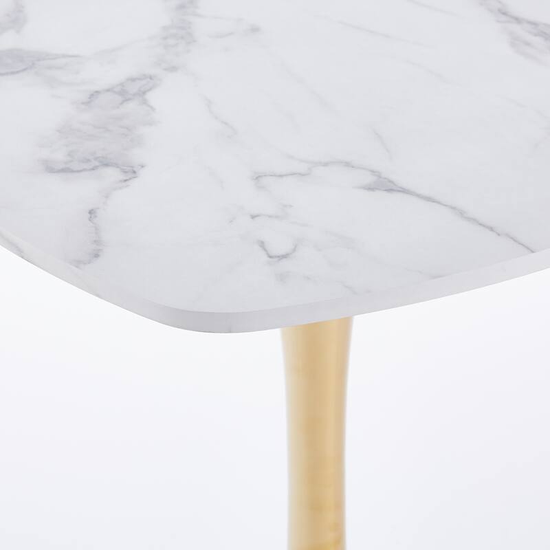 31.5inch Modern Dining Table - Easy Assembly & Sturdy Metal Legs