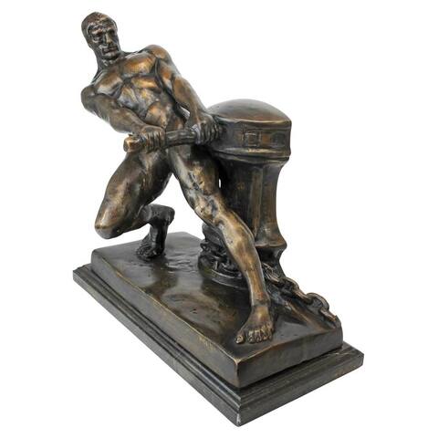Design Toscano The Power of Man Quality Lost Wax Bronze Statue: 1915