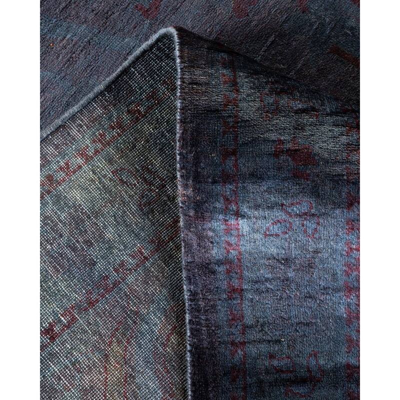 Overton Handknotted Wool Vintage Inspired Contemporary Overdyed Gray Area Rug - 14' 10" x 12' 1"