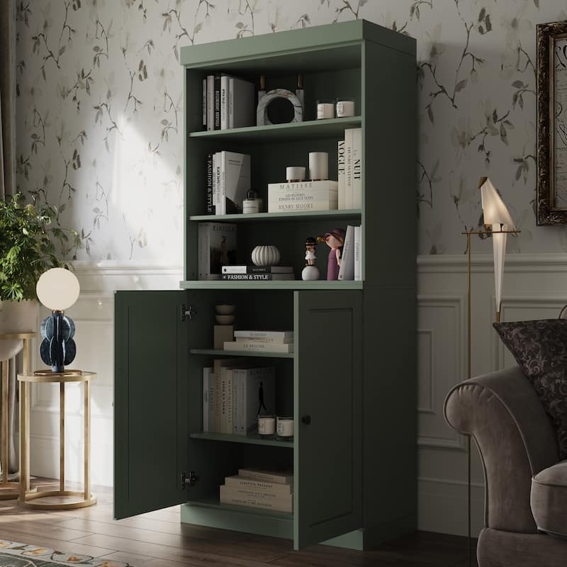 100% Solid Wood 6-Shelf Bookcase with Optional Doors by Palace Imports