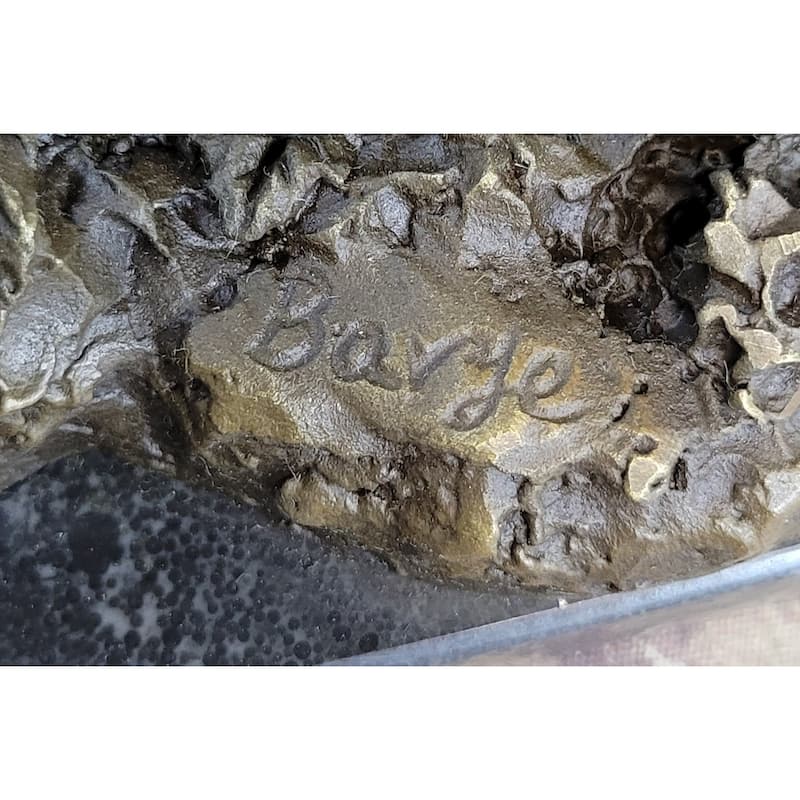 Wild Boar Feral Hog Pig Kicking Hind Legs Bronze Sculpture Statue Figure On Marble Base