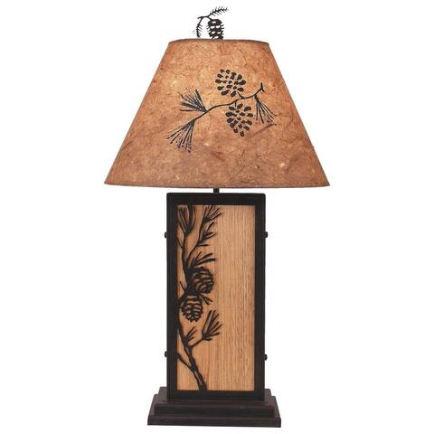 Rustic Iron and Wood Table Lamp