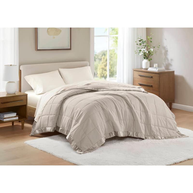 Madison Park Prospect Lightweight Down Alternative Blanket with Satin Trim