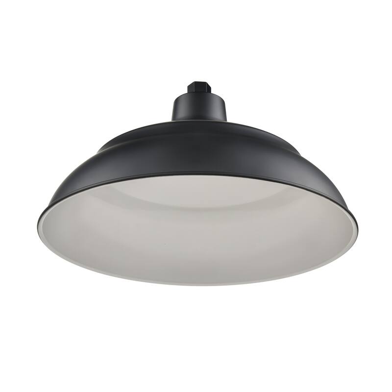 R Series 1-Light Aluminum Warehouse Shade Satin Black - Satin Black