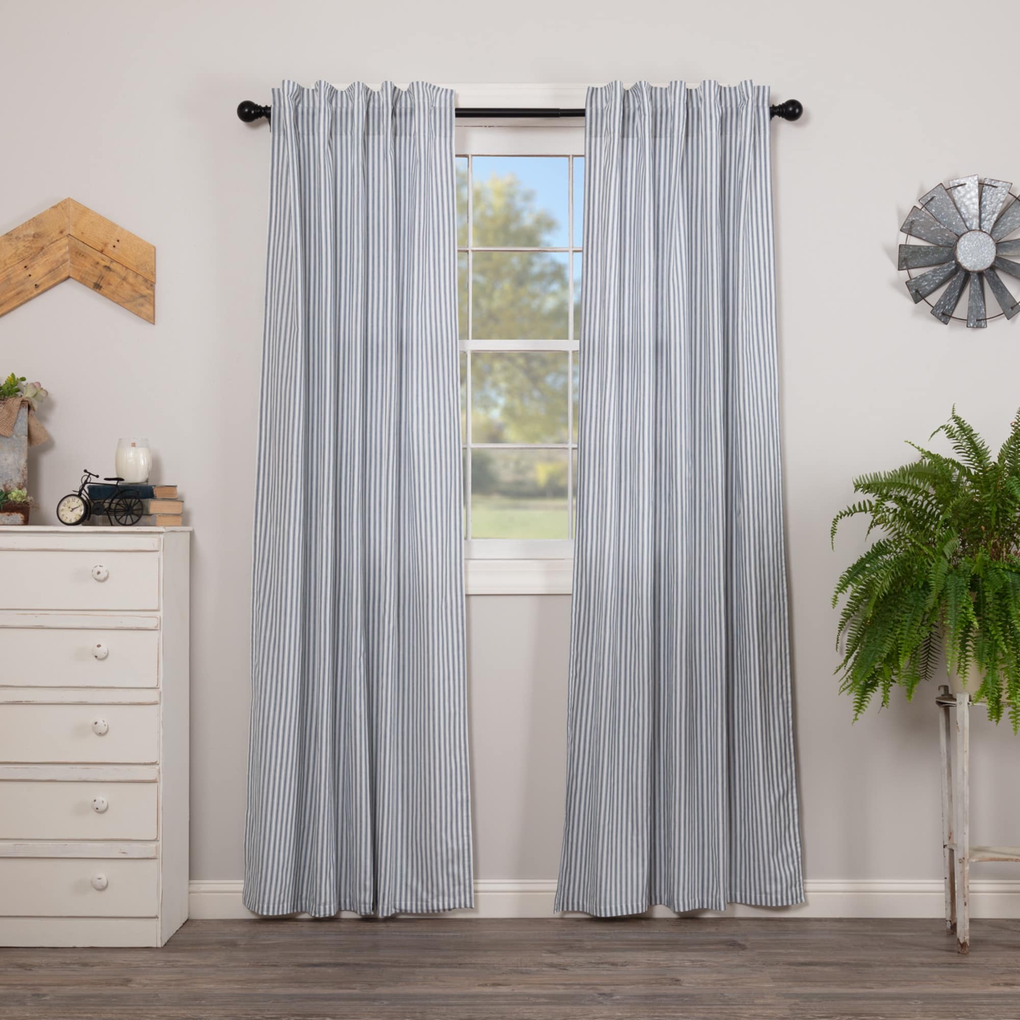 Sawyer Mill Ticking Stripe Panel Set - Panel 84x40