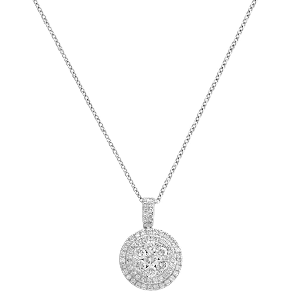 EFFY 925 Silver Lab Grown Diamond Round Pendant Necklace