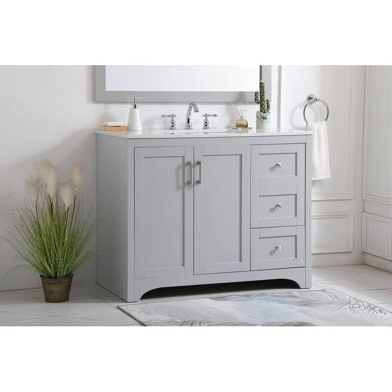 Elegant Lighting VF17042 Moore 42" Free Standing Single Basin Vanity