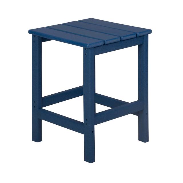 Laguna Poly Eco-Friendly Outdoor Patio Square Side Table - Navy Blue