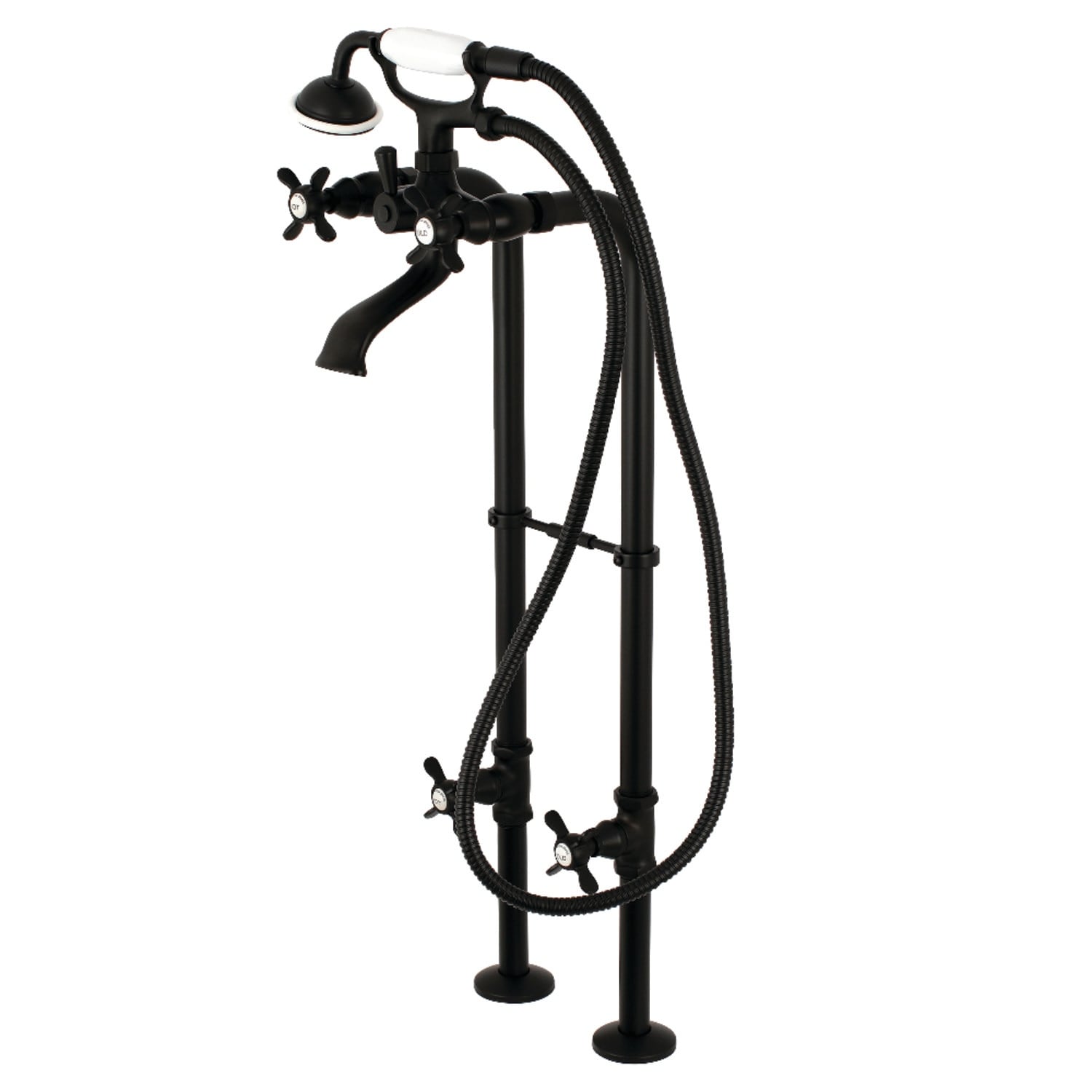 Kingston Brass Traditional Freestanding Tub Faucet with Supply Line and Stop Valve
