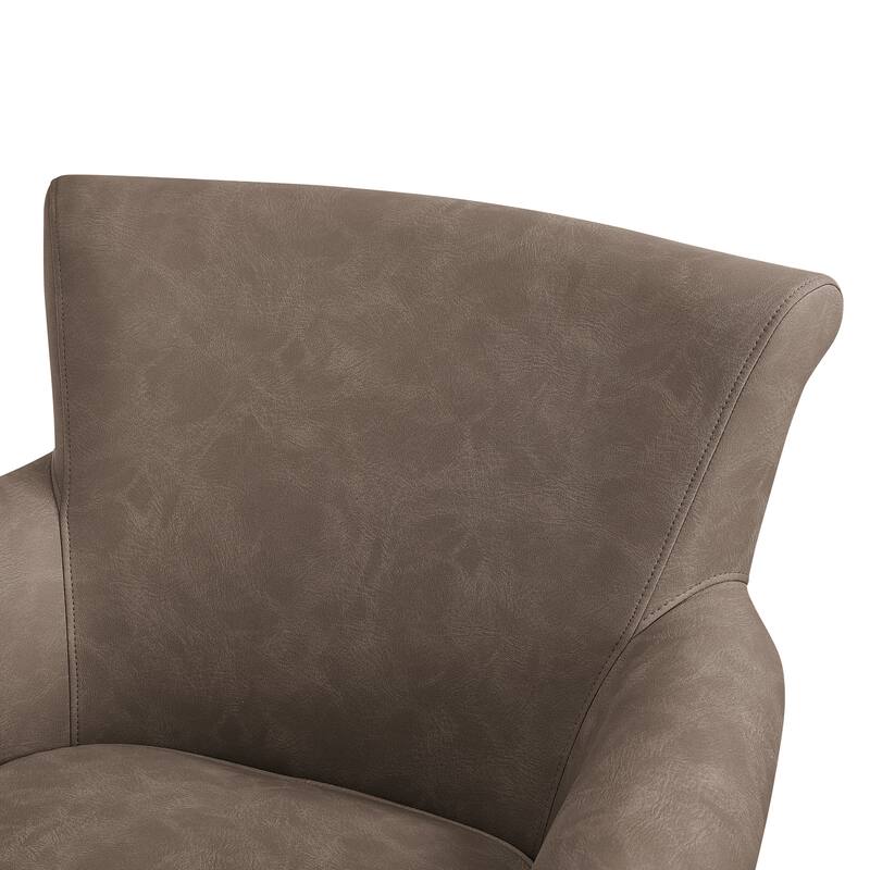 Whitby Faux Leather Swivel Accent Chair
