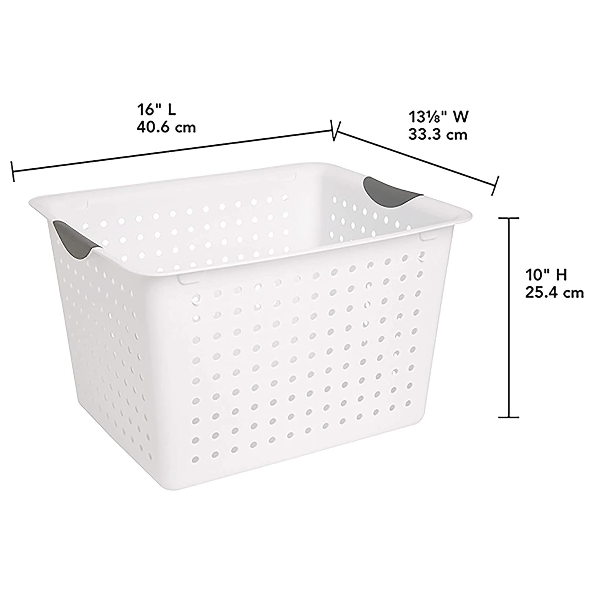 Sterilite White Small Ultra Basket Durable Plastic Storage