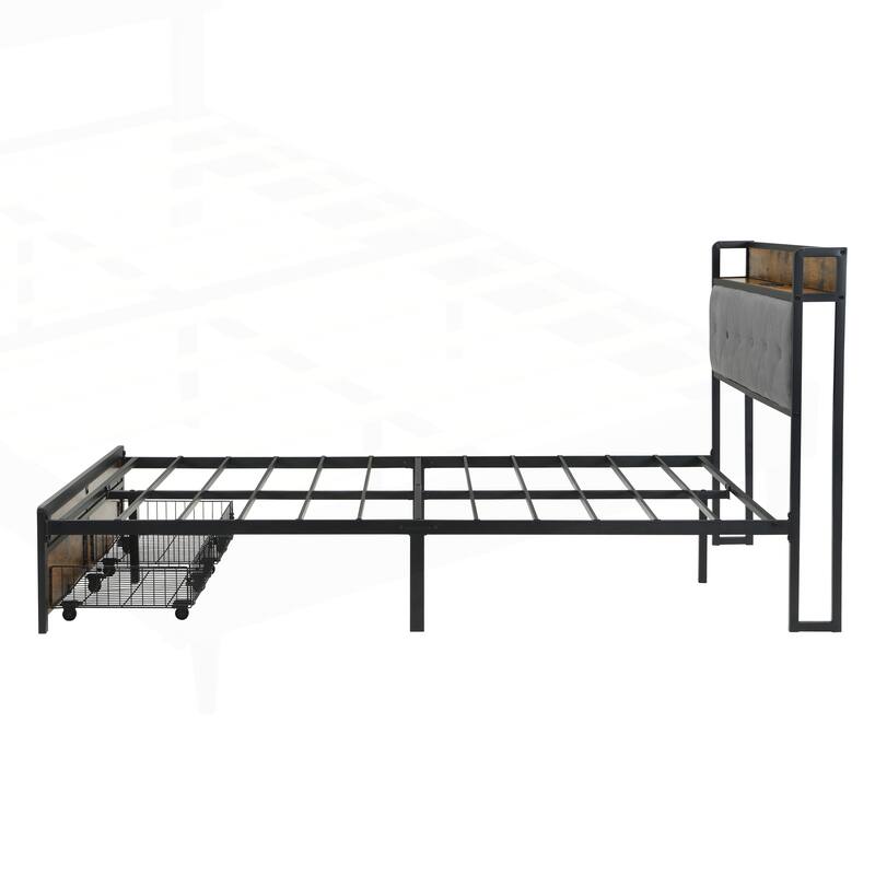Versatile Queen Bed Frame with Storage and LED Lights for Enhanced Comfort