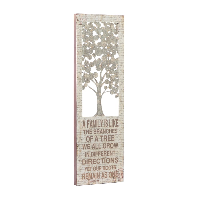 Metal Sign Tree Wall Decor - Beige - Roche River Decor