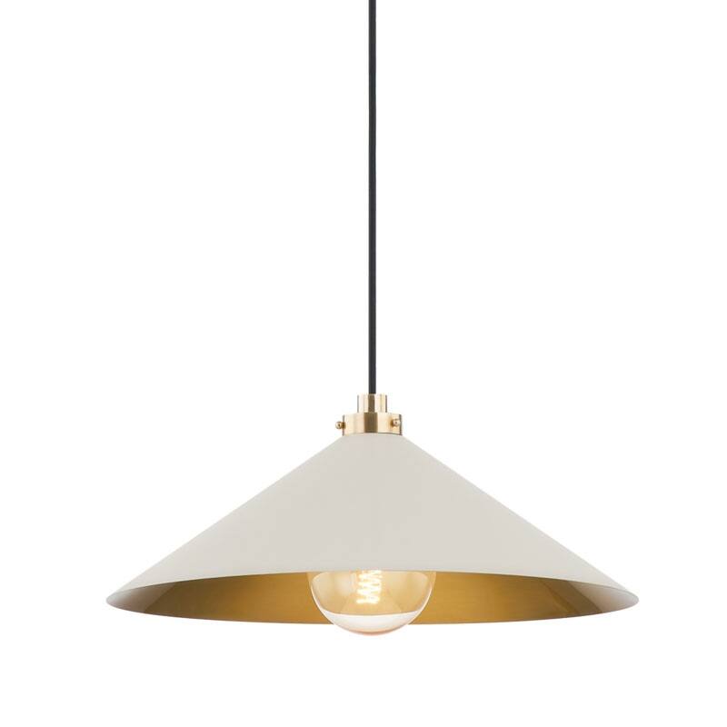 Hudson Valley Lighting MDS1402 Clivedon 20" Wide Pendant - Aged Brass / Off White