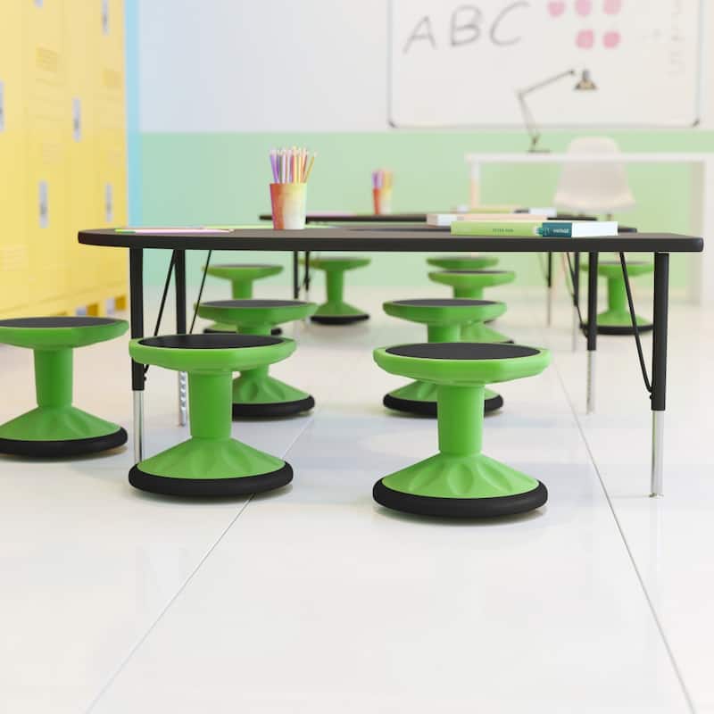 Commercial Fixed Height Collaborative Wobble Stool - 12.75"W x 12.75"D x 12"H