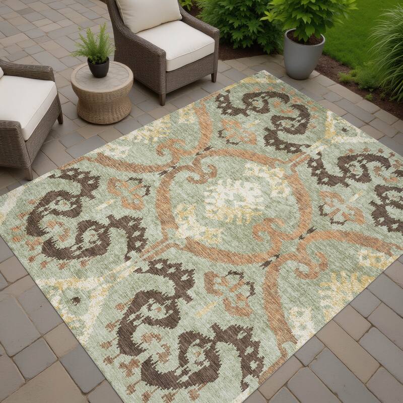 Machine Washable Indoor/ Outdoor Global Empire Chantille Rug