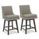 preview thumbnail 209 of 216, Luca Counter Height Swivel Barstool Set of 2 - Stone Grey-Faux Leather - Counter Height