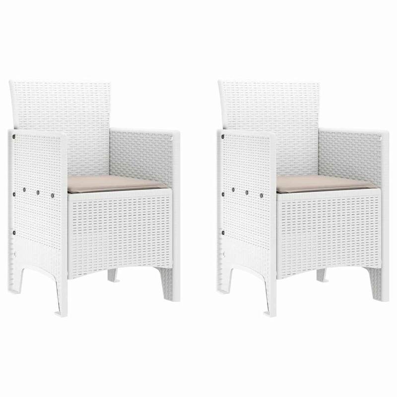 vidaXL Garden Chair 2/4 pcs Anthracite/Brown/White 53 x 49 x 85 cm PP - 53 x 49 x 85 cm