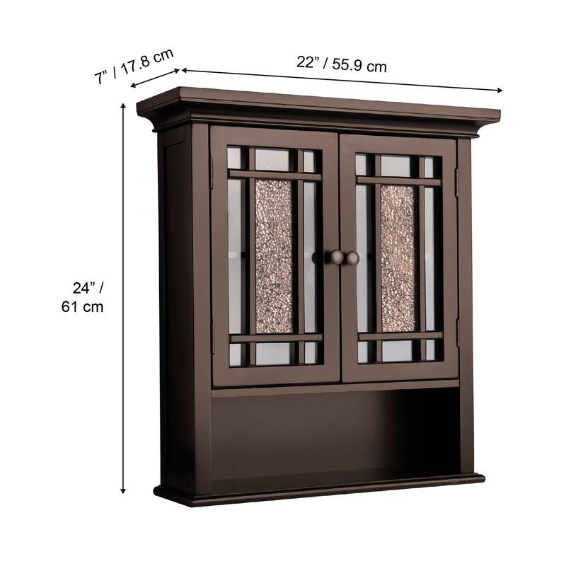 Teamson Home Windsor Two-Door Removable Wall Cabinet - 7"L x 22"W x 24"H