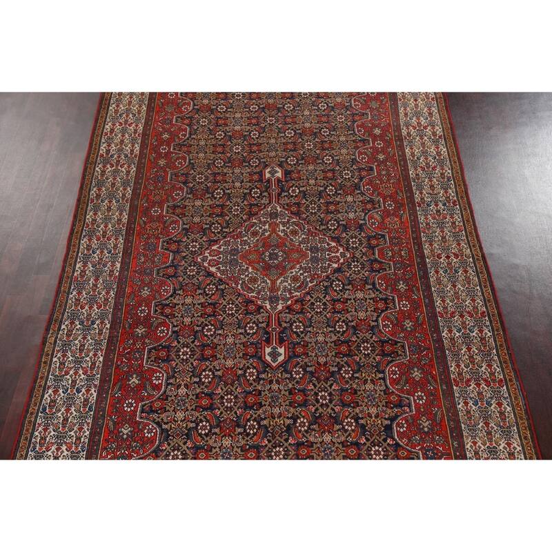 Pre-1900 Antique Malayer Persian Wool Runner Rug Hand-knotted Carpet - 6'10" x 16'9"