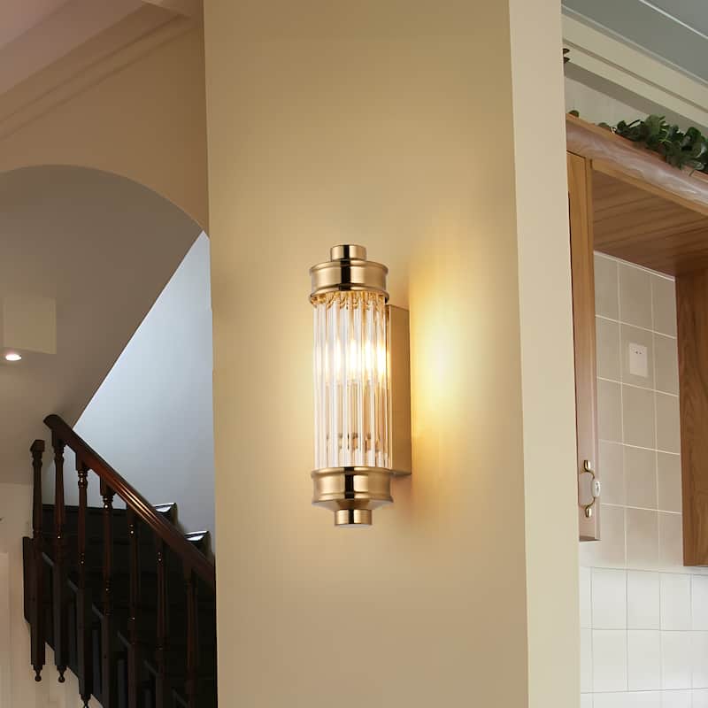 Nordic Postmodern Wall Sconce, European Wall Light in Simple Vintage Glass Crystal