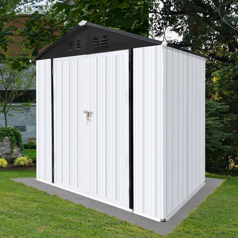 6FTx4FT Outdoor Storage Sheds Tool Storage Shed with Door - Black