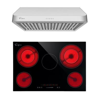 2 Piece Kitchen Appliances Packages Including 30" Radiant Electric Cooktop and 30" Under Cabinet Range Hood