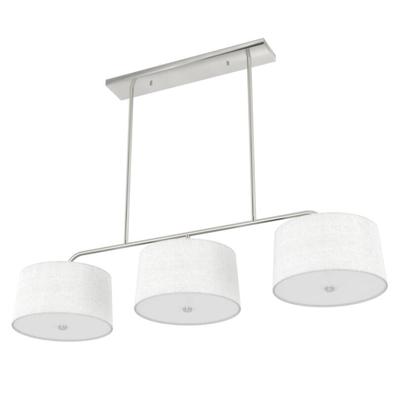 Hunter Cottage Hill Linear Chandelier - Dining Room, Kitchen Island - Modern, Transitional - Fabric Shades
