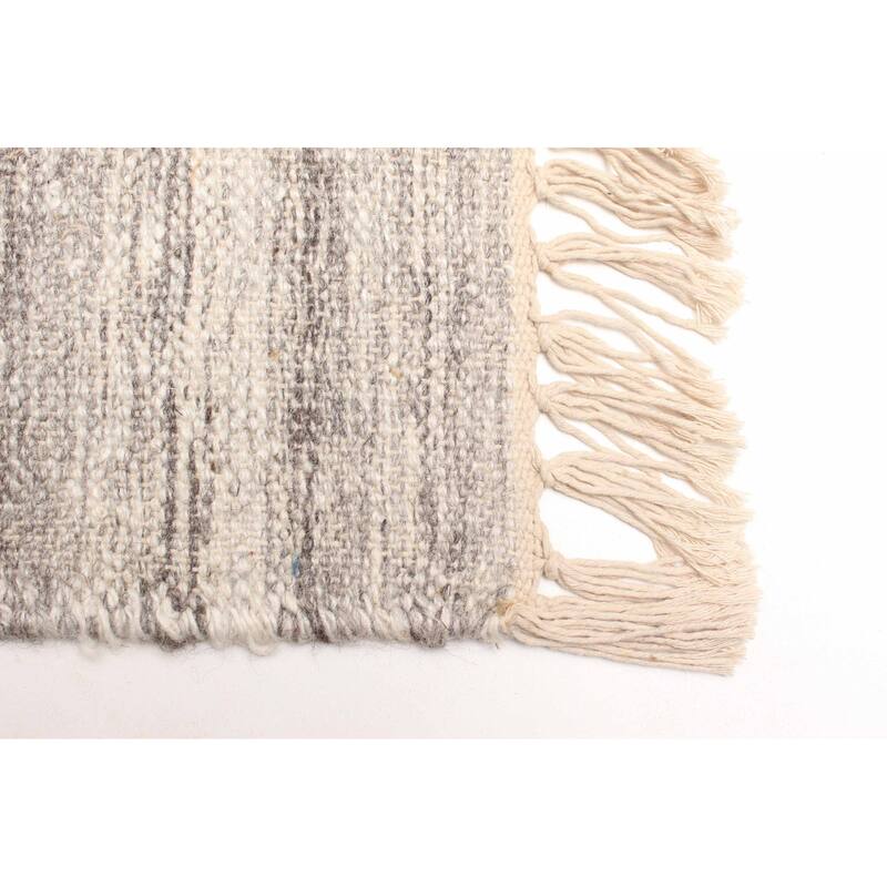 ECARPETGALLERY Flat-Weave Ankara FW Grey Wool Kilim - 5'1 x 7'5