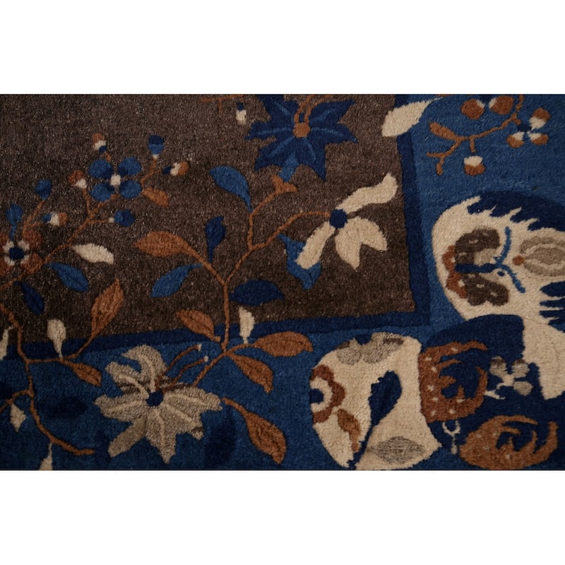 Vegetable Dye Art Deco Nichols Chinese Rug Handmade Wool Carpet - 8'1" x 9'10"