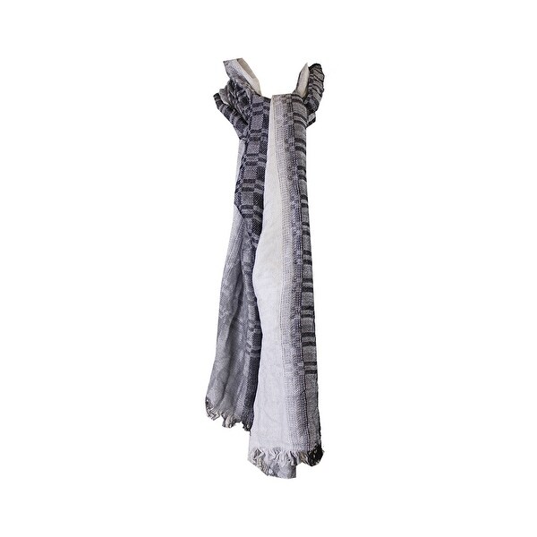 Cejon Black Grey Yarn Dye Ombre Checks Day Wrap OS