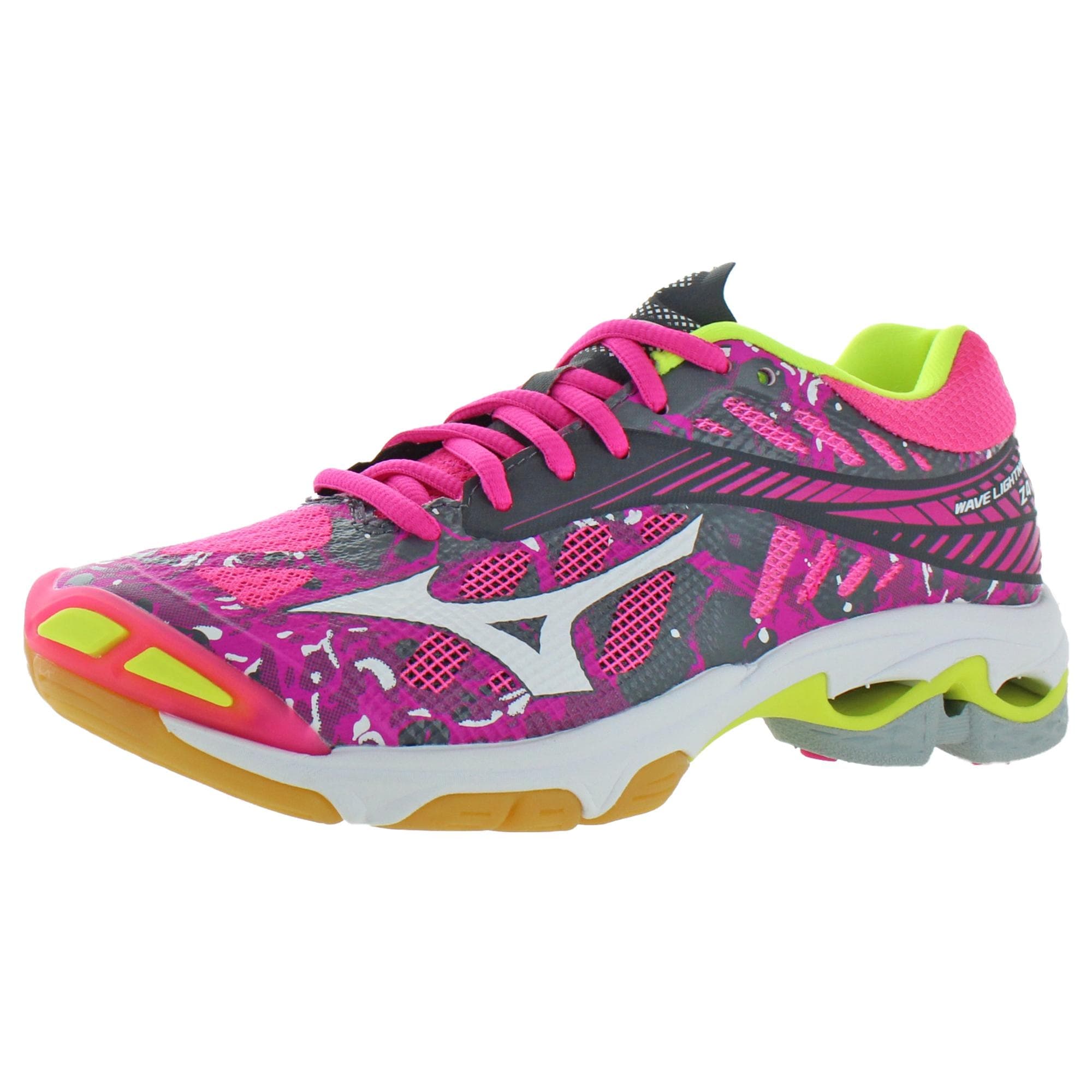mizuno pink and black volleyball shoes
