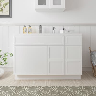 Vanity Art 48" Birch Freestanding Bathroom Vanity Cabinet without Top