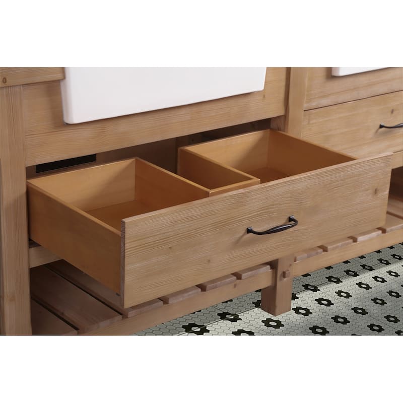 Marina 72" Bathroom Vanity, Driftwood Finish