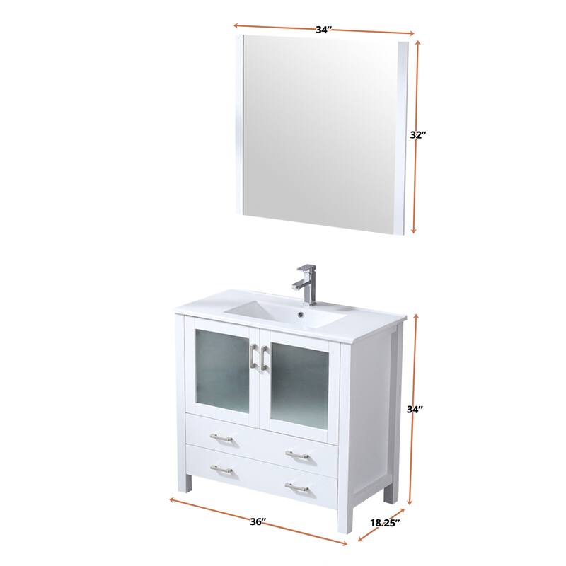 Volez Bath Vanity and White Ceramic Top