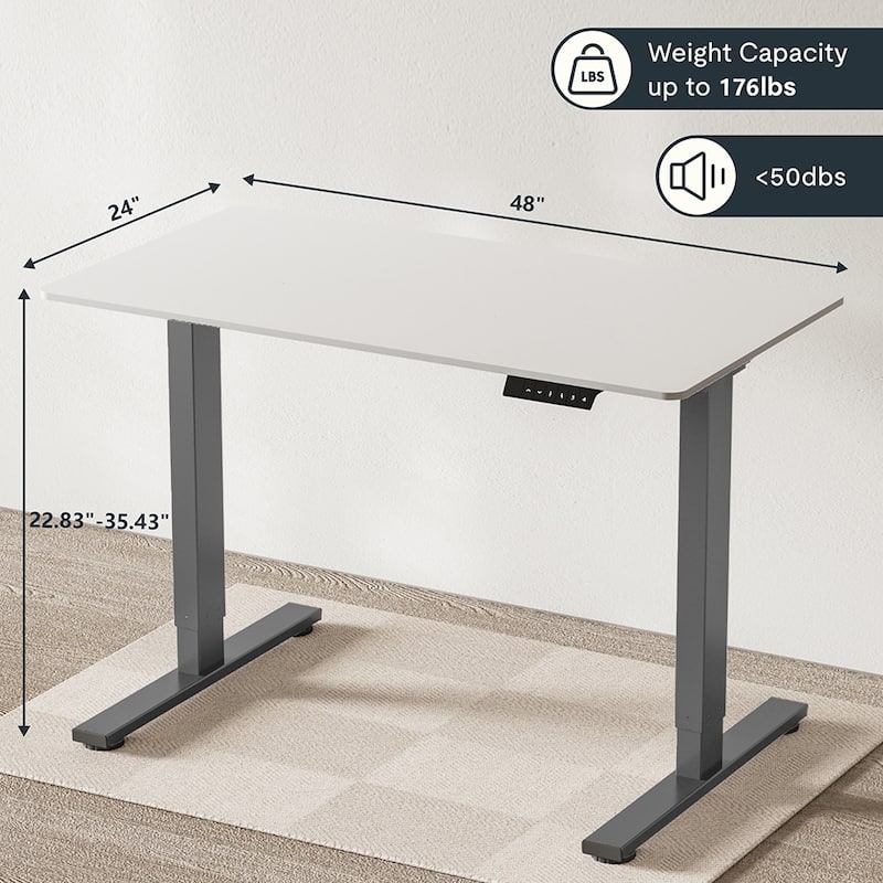 Electric Standing Desk 48x24 Inch Adjustable Office Setup