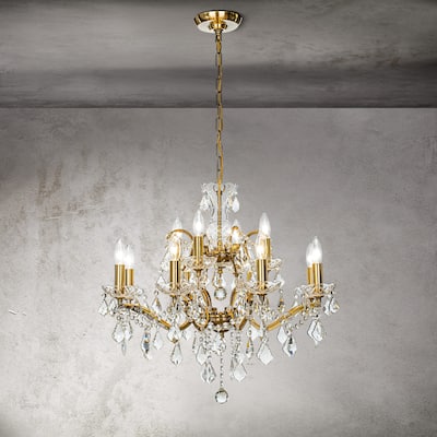 CraftHome 5/12 Light Classic/Traditional Candlestick Chandelier with Crystal Accent