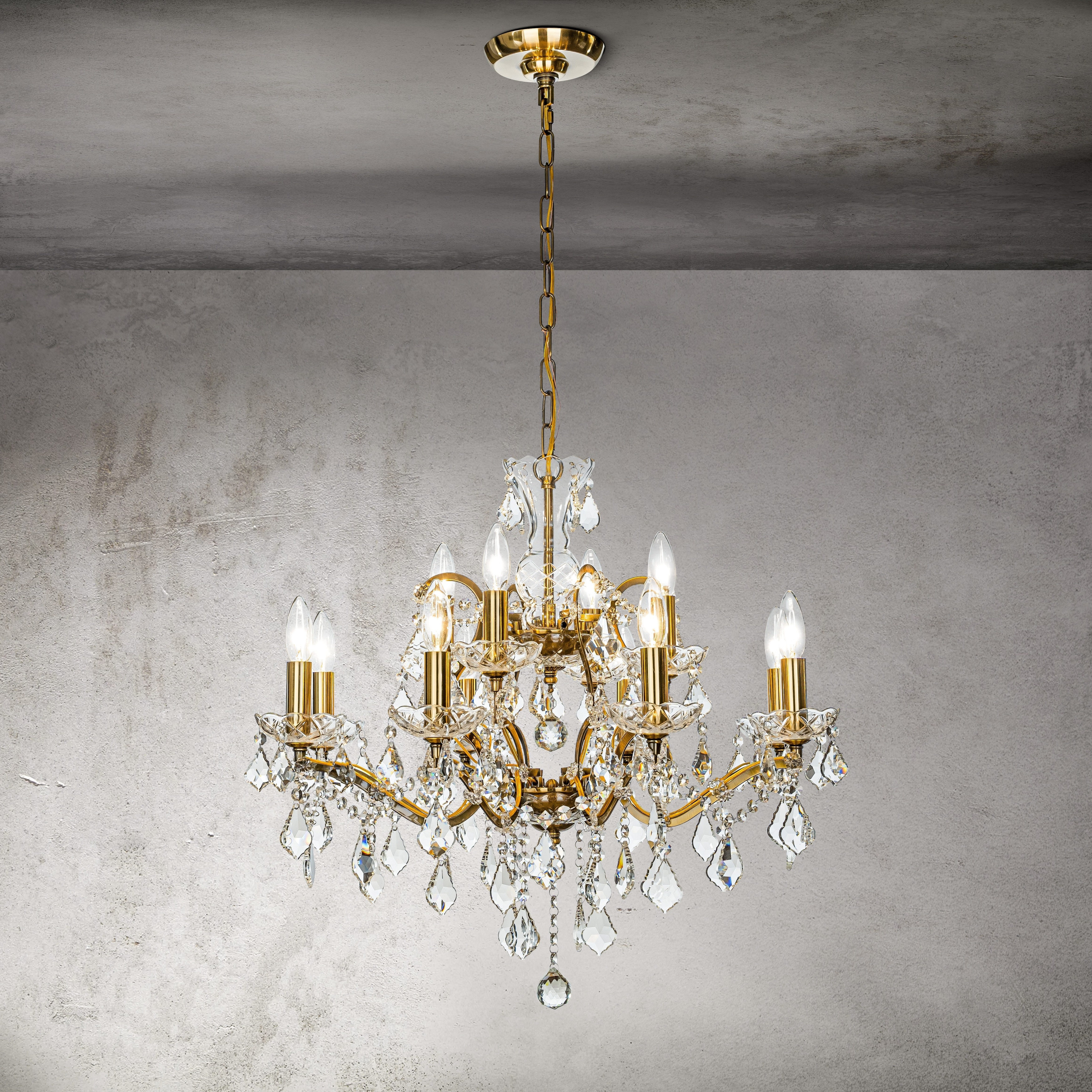 CraftHome 5/12 Light Classic/Traditional Candlestick Chandelier with Crystal Accent