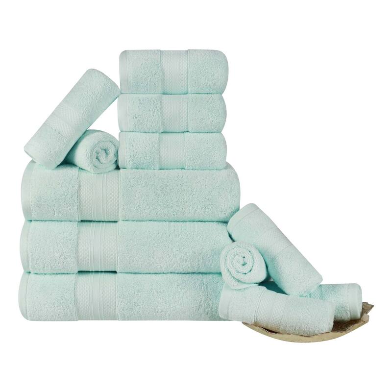 Turkish Cotton 12 Piece Solid Plush Heavyweight Towel Set by Superior
