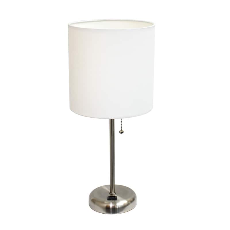 Porch & Den Custer Metal/ Fabric Lamp with Charging Outlet