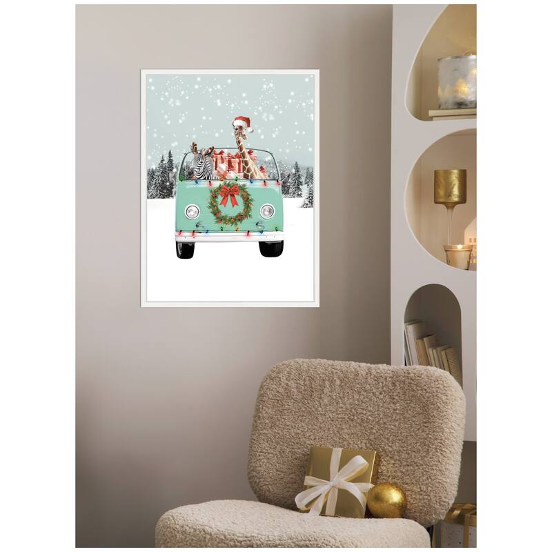 Kate and Laurel Sylvie Framed Canvas Let it Snow 1 by Iulia Emelianteva Julyartprints