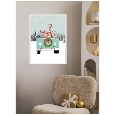 Kate and Laurel Sylvie Framed Canvas Let it Snow 1 by Iulia Emelianteva Julyartprints
