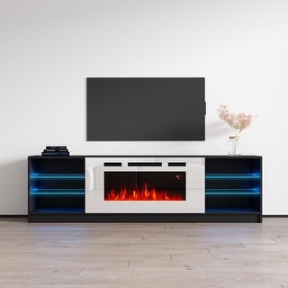 Boston WH01 79-inch Modern Electric Fireplace TV Stand - Bed Bath u0026 Beyond  - 30515981