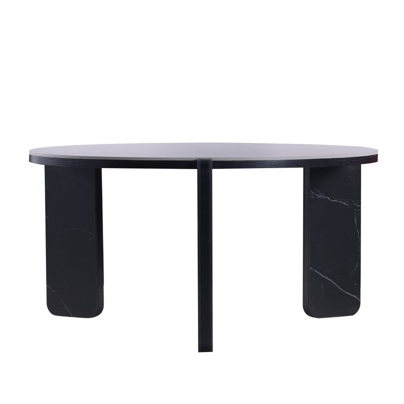 Round Nesting Coffee Table Set of 2, Sintered Stone Top Nesting Tables with Metal Frame, Modern Accent Side Table Set